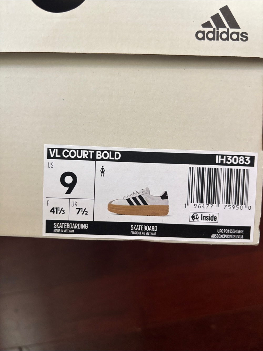 Adidas VL court bold shoe leather